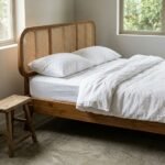 PRITI Wooden Bed in Rattan (Sisam Wooden with Cane ) - Image 3