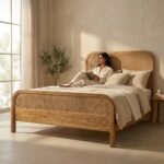 PRITI Wooden Willow Bed (Solid Wood)