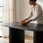 Dining Table Dark Brown (Solid Wood) - PRITI - Image 2