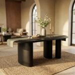 Dining Table Dark Brown (Solid Wood) - PRITI