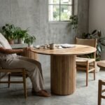 PRITI Dining Table 150 cm (Round Wooden Table )