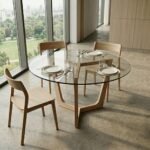 PRITI Round Arc Dining Table | Natural