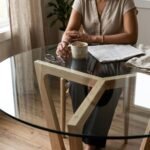 PRITI Round Arc Dining Table | Natural