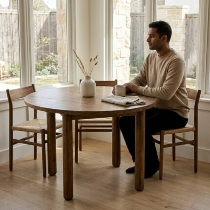 PRITI Round Solid Wood Dining Table