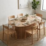 Oval Brown Wood Dining Table – PRITI