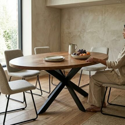 Oval Dining Table (Solid Wood) – PRITI