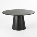 PRITI Black Dining Table made of Solid Wood for 4/6 persons D140 - Image 14