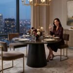 PRITI Black Dining Table made of Solid Wood for 4/6 persons D140 - Image 2