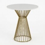 PRITI Brass-colored Metal Dining Table for 2 people for Professional use D70 - Image 3