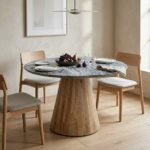 PRITI Dining Table (Marble Top With Mango Wood Base ) - Image 2