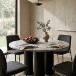 PRITI Dining Table Marble Top and Wooden Legs - Image 3