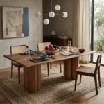 PRITI Modern Dining Table in Natural Wood - Image 3
