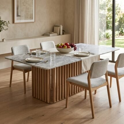 PRITI Natural Dining Table | Rectangular