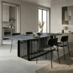 PRITI Natural Rectangular Coal Dining Table - Image 3