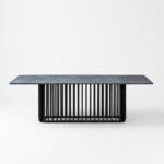 PRITI Natural Rectangular Coal Dining Table - Image 4