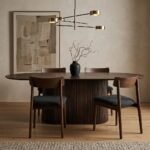 PRITI Oval Dining Table (Dark Brown Solid Wood ) - Image 3