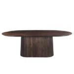 PRITI Oval Dining Table (Dark Brown Solid Wood ) - Image 8