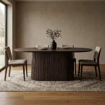 PRITI Oval Dining Table (Dark Brown Solid Wood ) - Image 2