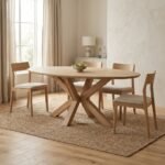 PRITI Oval Solid Mango Wood Dining Table - Image 3