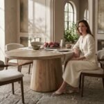 PRITI Ovel Wooden Dining Table (Solid Wood )