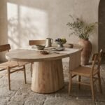 PRITI Ovel Wooden Dining Table (Solid Wood )