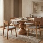 PRITI Round Carved Dining Table (Solid Mango Wood ) - Image 3