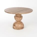 PRITI Round Carved Dining Table (Solid Mango Wood )