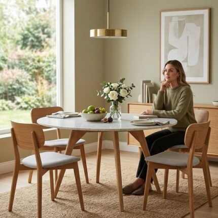 PRITI Round Dining Table (Solid Wood )