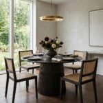 PRITI Round Dining Table (Solid Dark Brown )