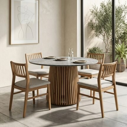 PRITI Round Dining Table marble top