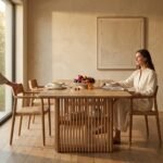 PRITI Wooden Rectangular Dining Table - Image 2