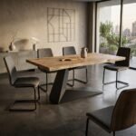 Rectangular Industrial Dining Table Black Metal - PRITI - Image 3