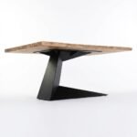 Rectangular Industrial Dining Table Black Metal - PRITI