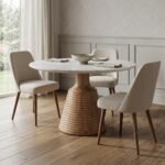 Round Ethnic and Marble Dining Table - PRITI - Image 3