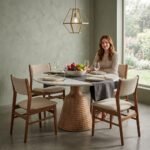 Round Ethnic and Marble Dining Table – PRITI
