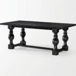 Traditional Rectangle Wooden Dining Table (Solid Black Wood) – PRITI