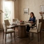 wood Round Dining Table 8-Seater - PRITI - Image 2