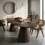 PRITI Ribbed Dining Table (Solid Wood ) - Image 2