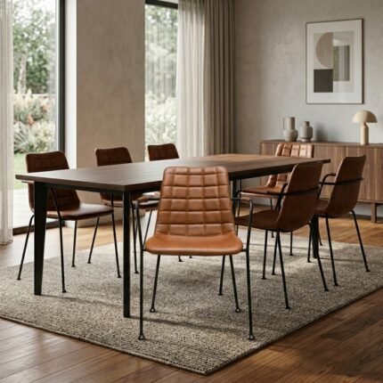PRITI Dining Chair With Metal Legs