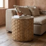 Wooden Handicraft Stool (Solid Wood) - PRITI - Image 2