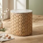 Wooden Handicraft Stool (Solid Wood) - PRITI - Image 3