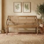 PRITI Vintage Bench in Solid Wood and Cannage - Image 3