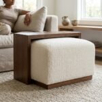 PRITI Sliding Ottoman w Caster Wheels and Table Top - Image 2
