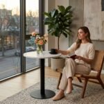 PRITI Round Bistro Table | Classic Grey - Image 2