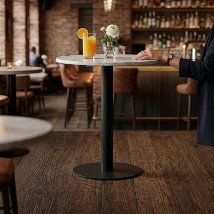 PRITI Round Bistro Table | Classic Grey