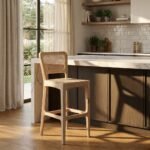 PRITI Wooden Bar Stool (Solid Mango Wood )
