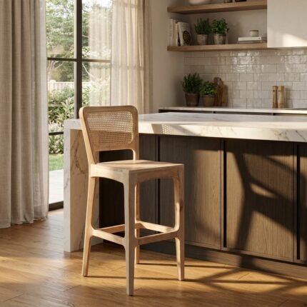 PRITI Wooden Bar Stool (Solid Mango Wood )