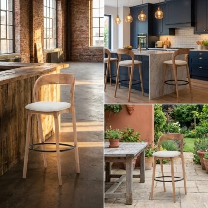 PRITI Wooden Bar Stool (Solid Wood )