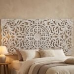 Headboard Home Decor White Golden Wood - PRITI - Image 3