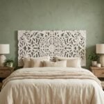 Headboard Home Decor White Golden Wood - PRITI - Image 2